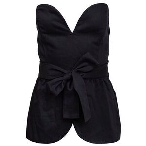 Yves Saint Laurent Black Bustier Peplum